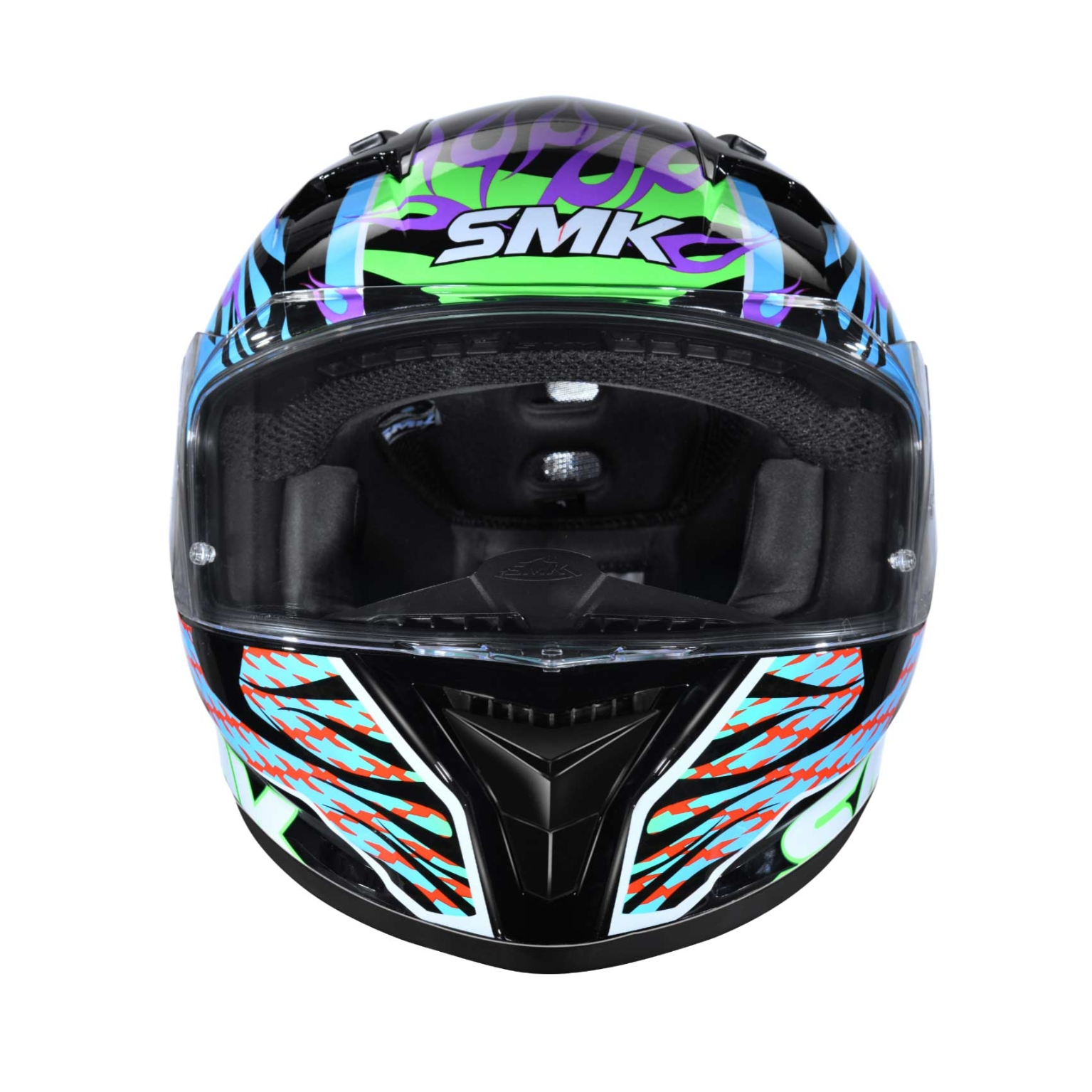 CASCO SMK STELLAR SKULL NEGRO AZUL BRILLO