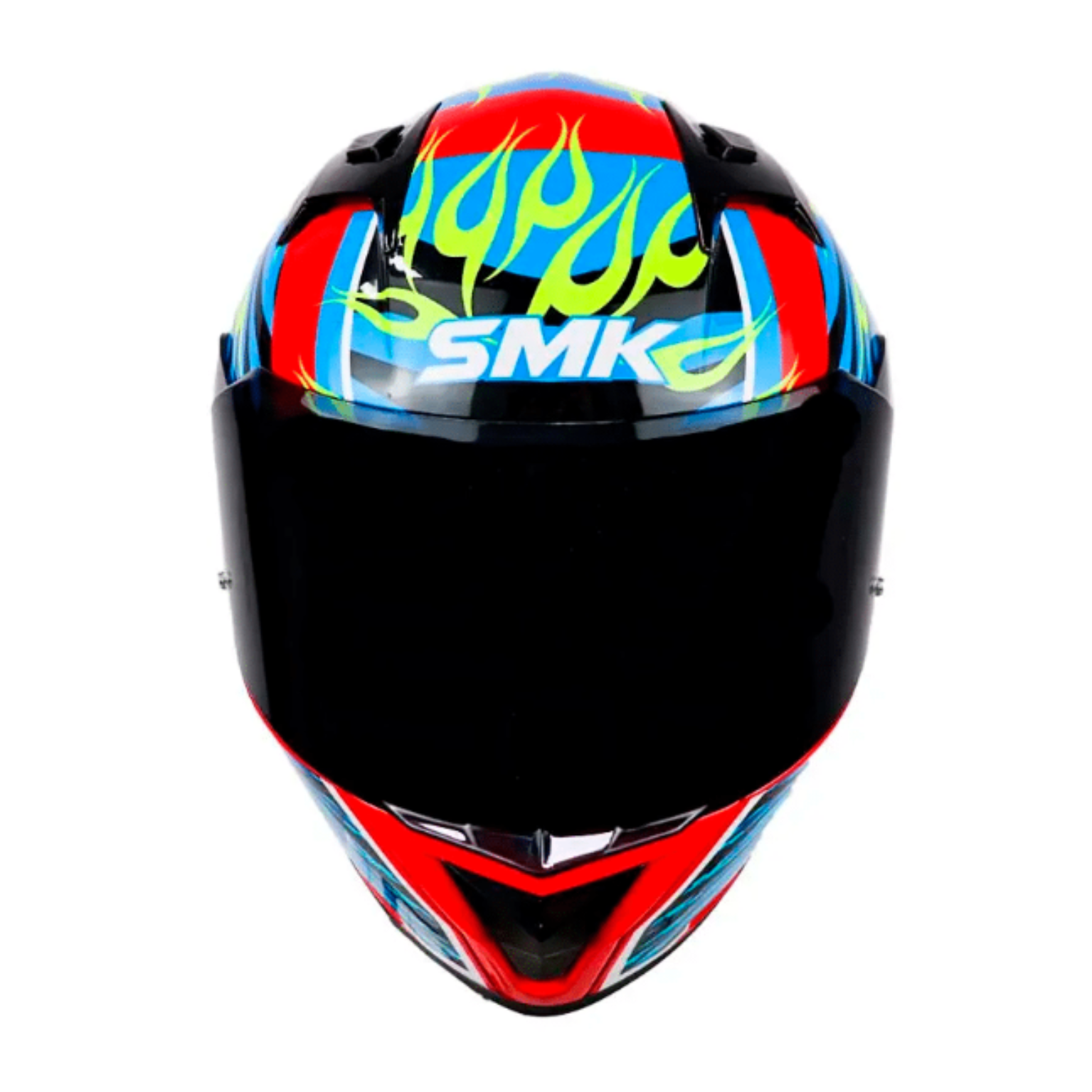 CASCO SMK STELLAR SKULL AZUL ROJO BRILLANTE