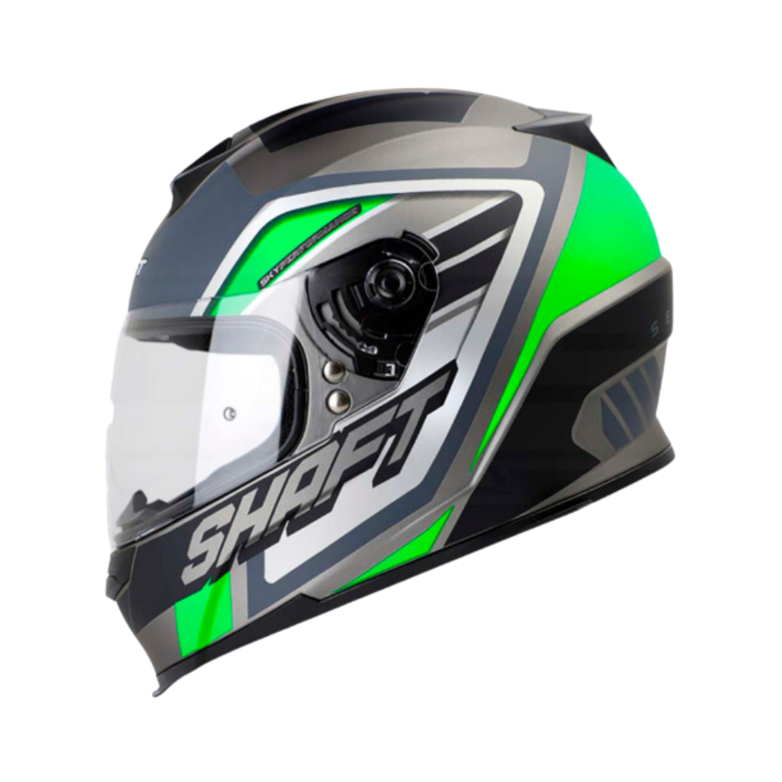 Casco Integral SHAFT SH-502 Sereneit Gris/Verde + Visor Adicional